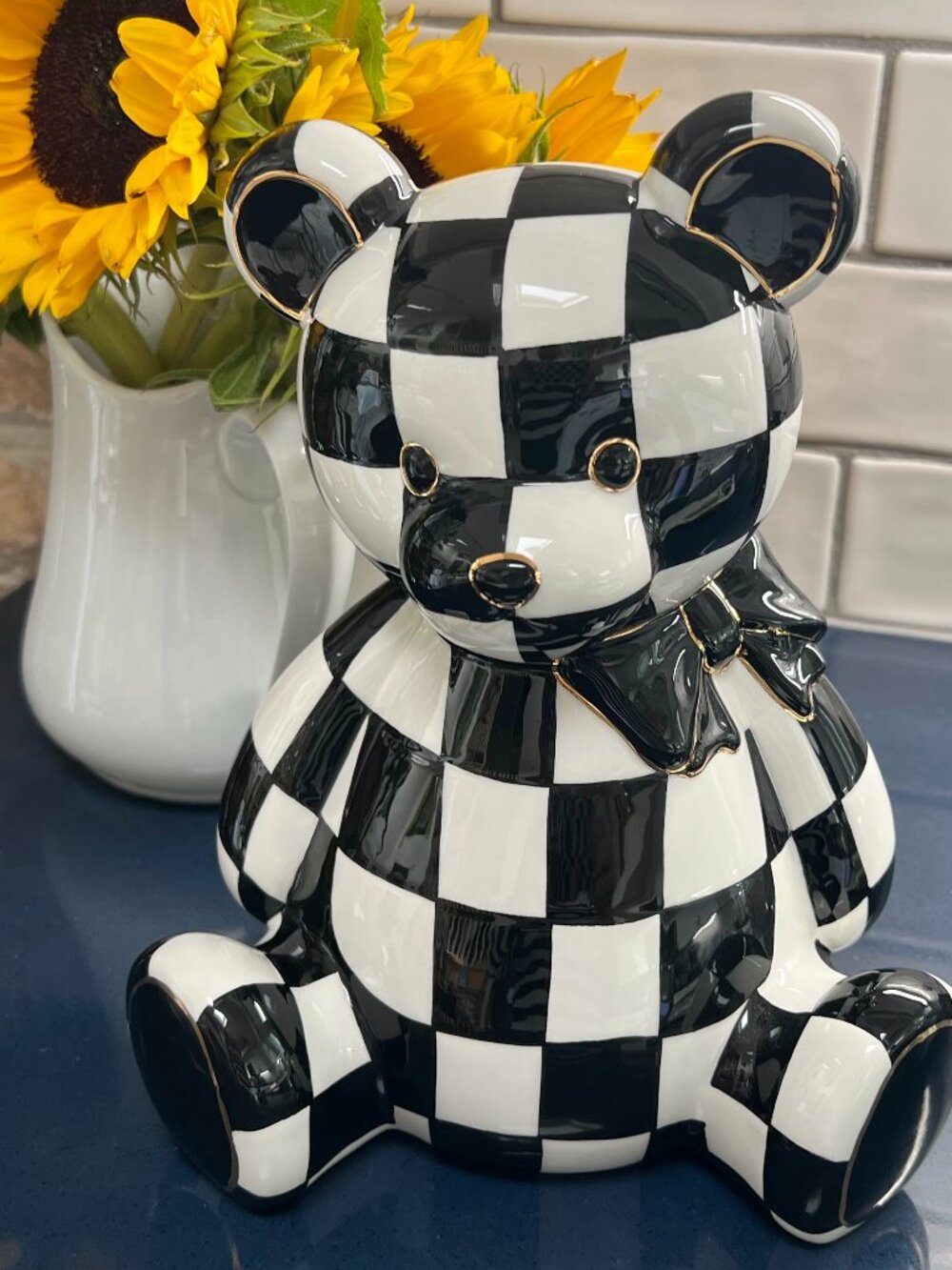 MacKenzie-Childs Courtly Check Bear Bank